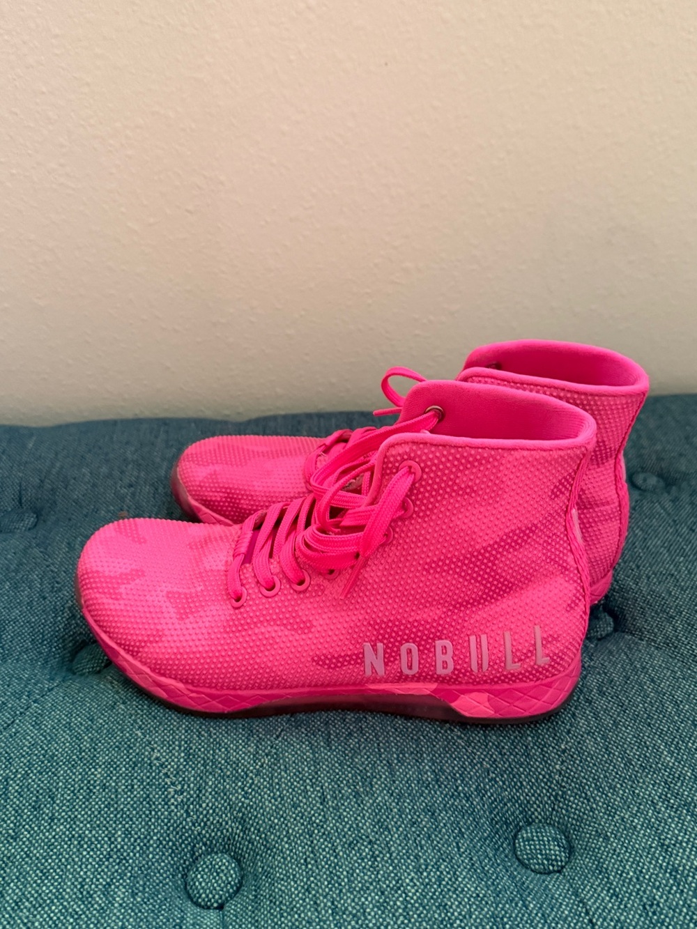 NOBULL Women’s Pink Camo High-Top Training Sneakers